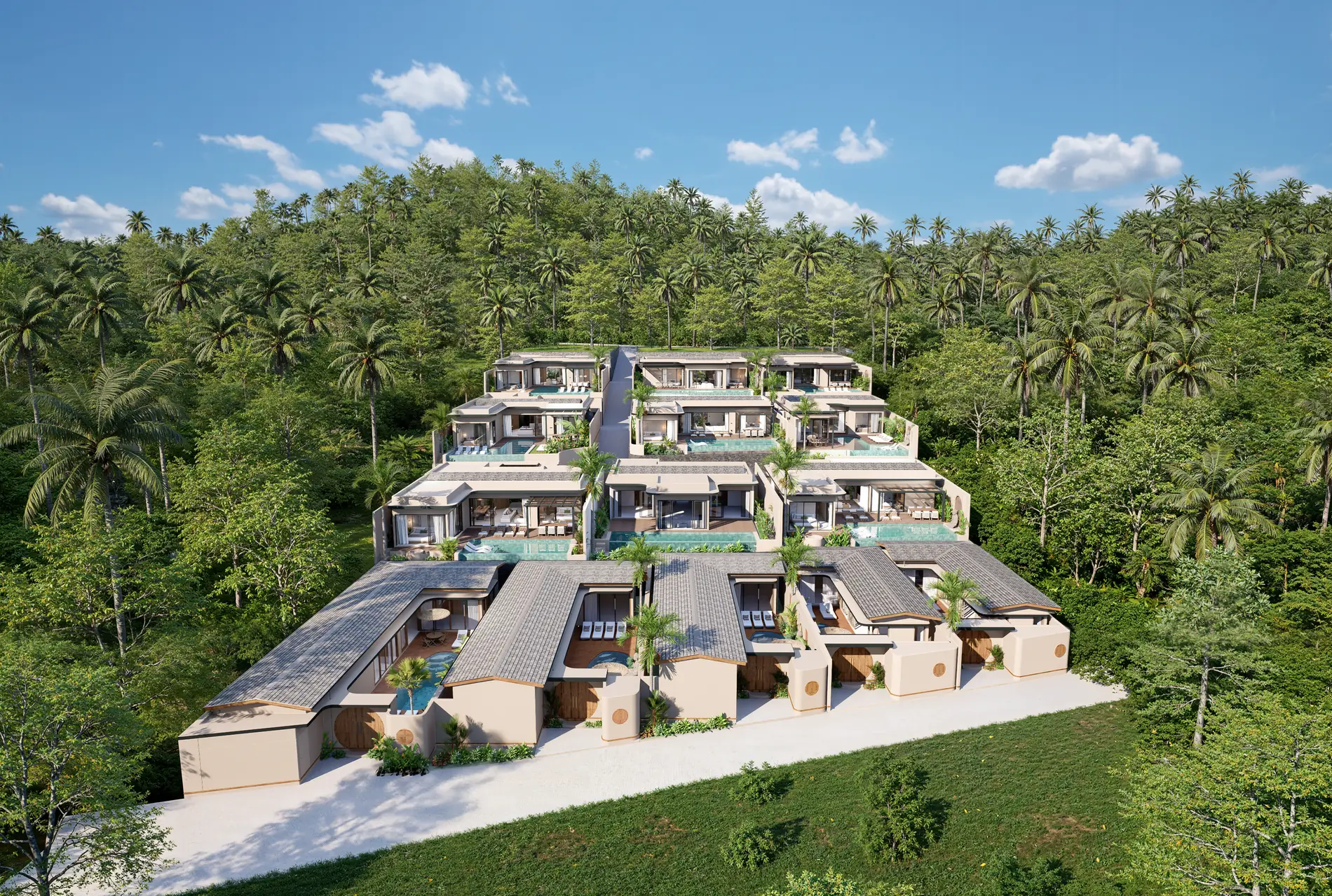 Le quartier Balimmo Hills Uluwatu : 16 villas en terrasses, chacune avec sa piscine privée
